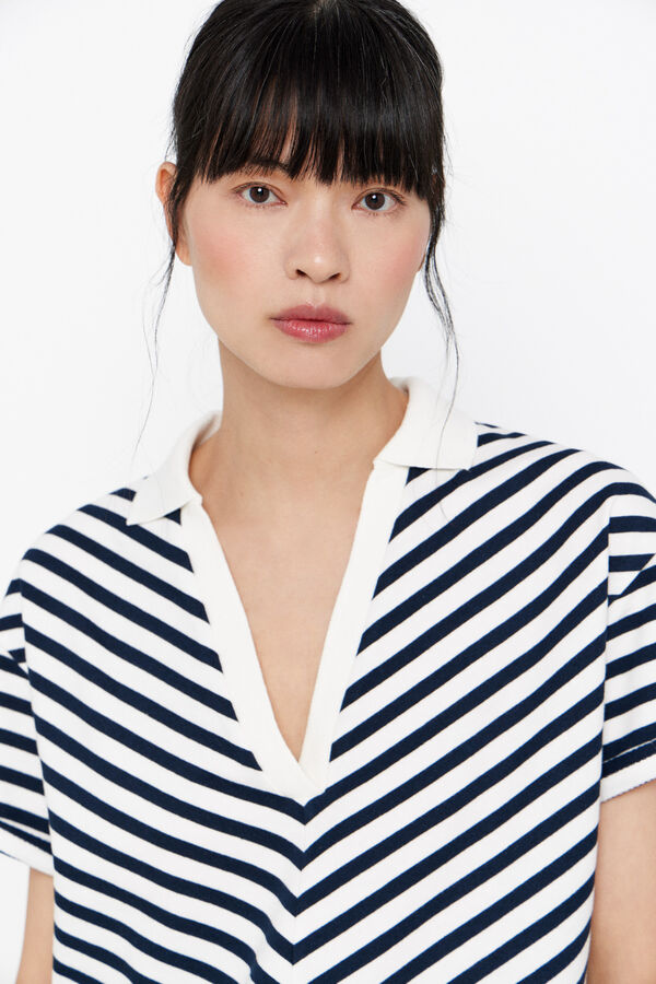 Cortefiel Polo rayas Estampado azul