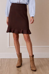 Pol&iacute;n Et Moi Falda punto volante Marr&oacute;n oscuro