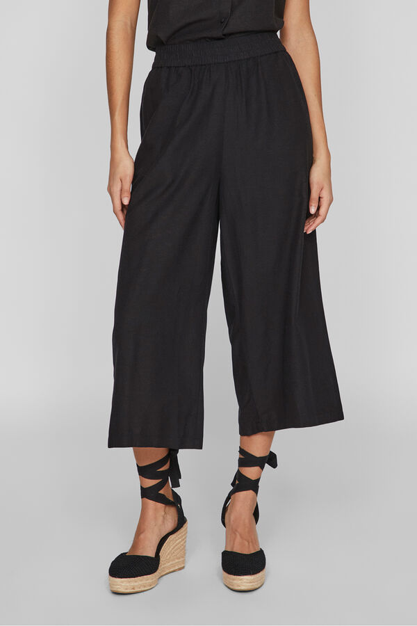 Cortefiel Pantalones culote Negro