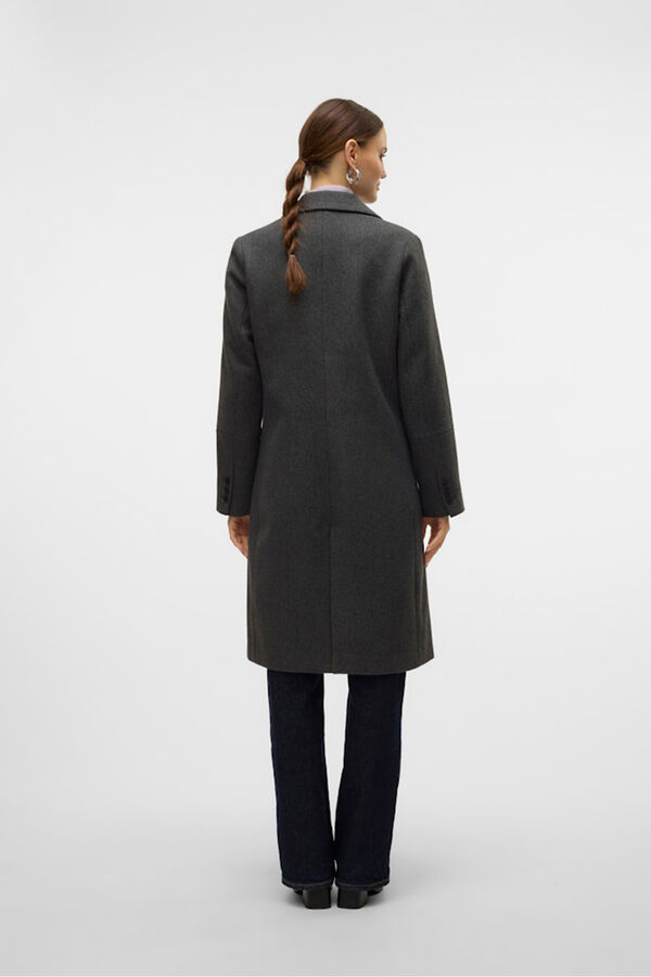 Vero Moda Abrigo mide de pa&ntilde;o Gris oscuro