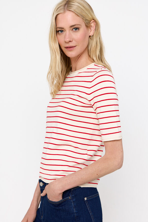 Cortefiel Camisola manga curta Vermelho