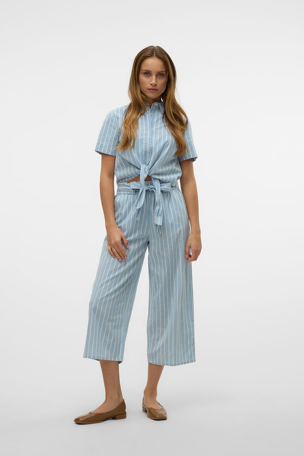 Vero Moda Pantalón ancho de rayas Azul