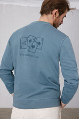 OOTO Sweatshirt gola redonda com logo Azul