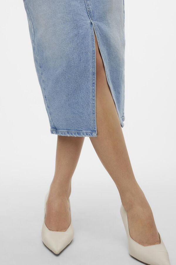 Vero Moda Falda vaquera midi Azul