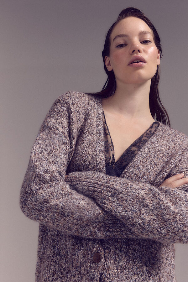 Slowlove Chaqueta punto larga Arena