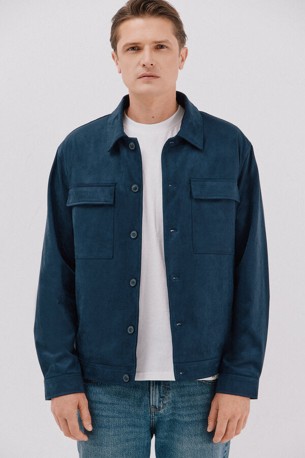 Cortefiel Sobrecamisa efecto ante Azul oscuro