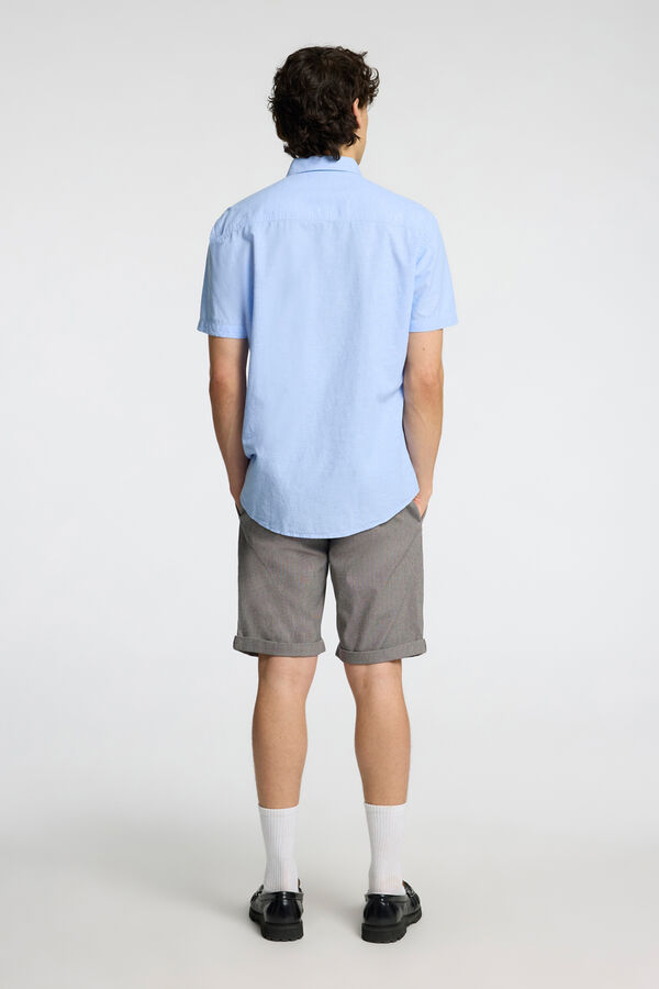 Selected Camisa de manga curta de linho Azul
