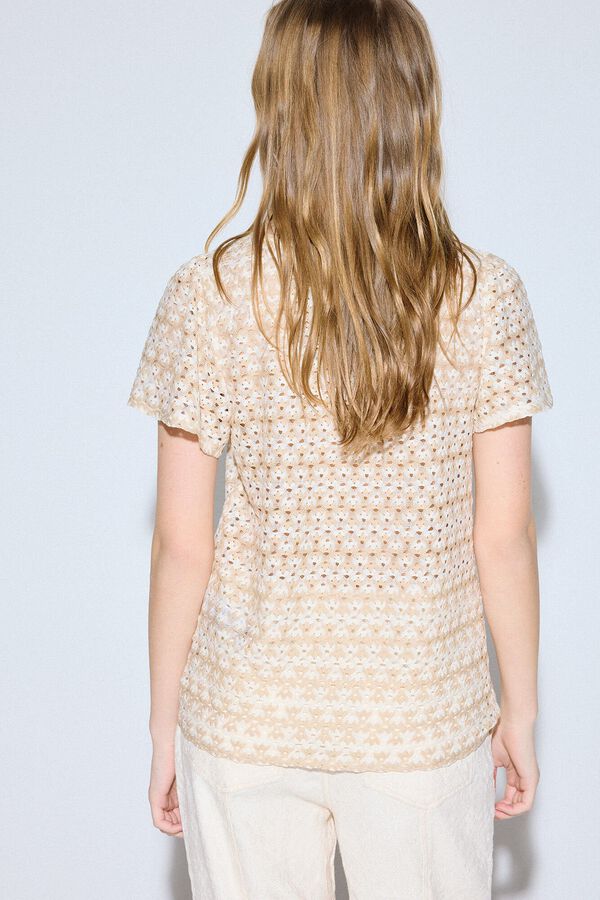 Slowlove Top estruturado de manga curta Ecru