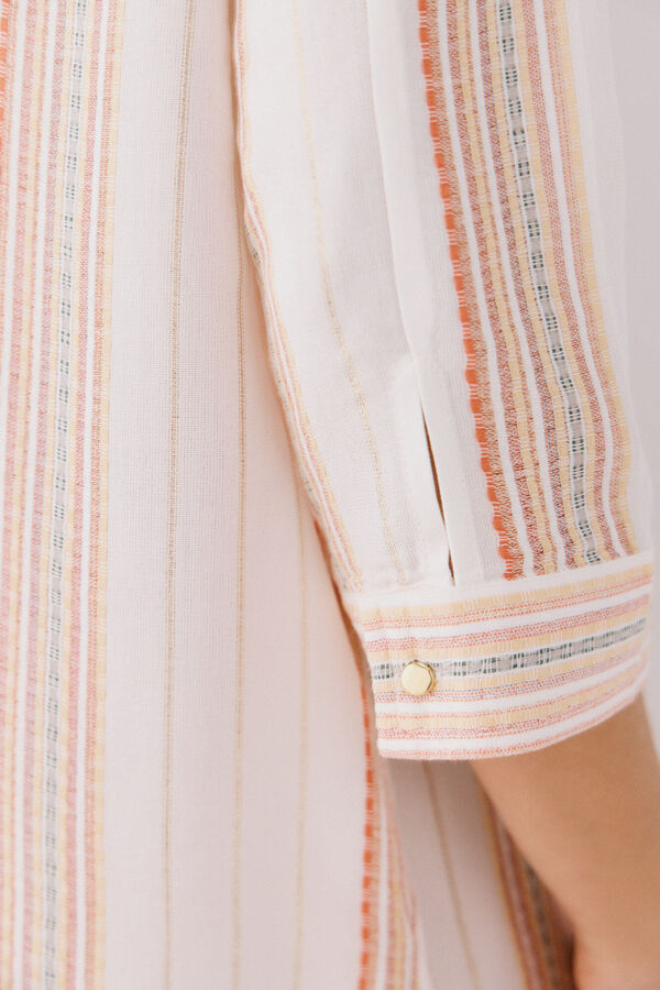 Cortefiel Caft&aacute;n t&uacute;nica cuello camisero Estampado rojo