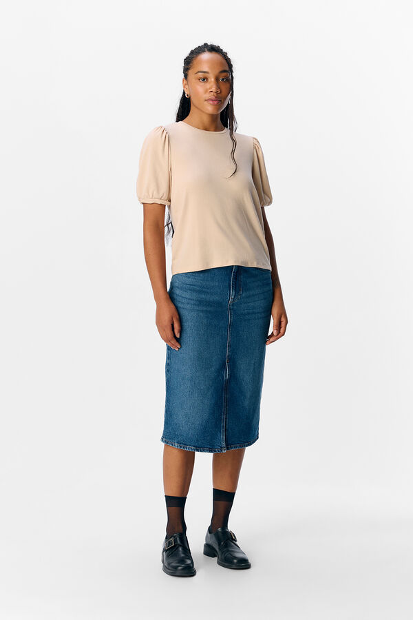 Object T-shirt manga em bal&atilde;o Cinzento