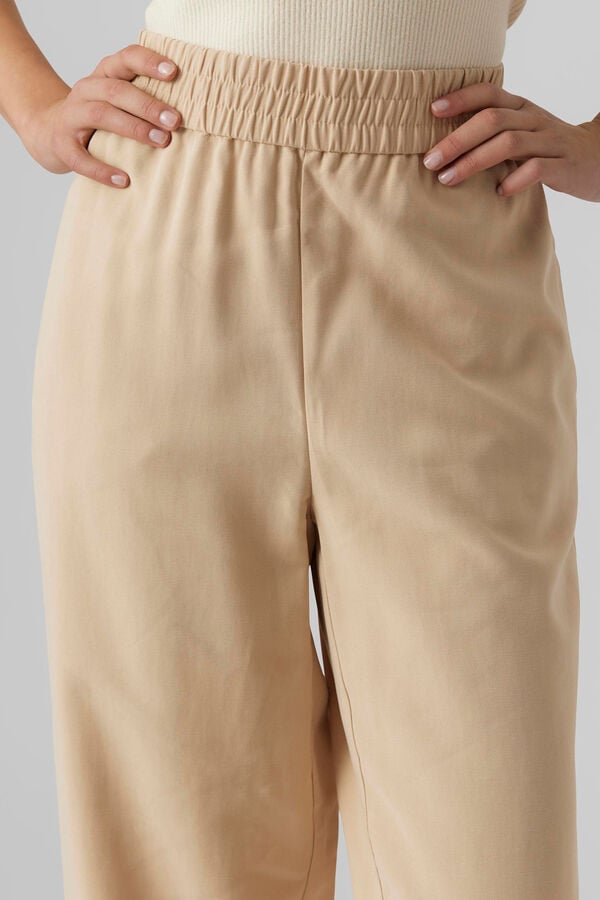 Vero Moda Pantal&oacute;n culotte fluido Marr&oacute;n