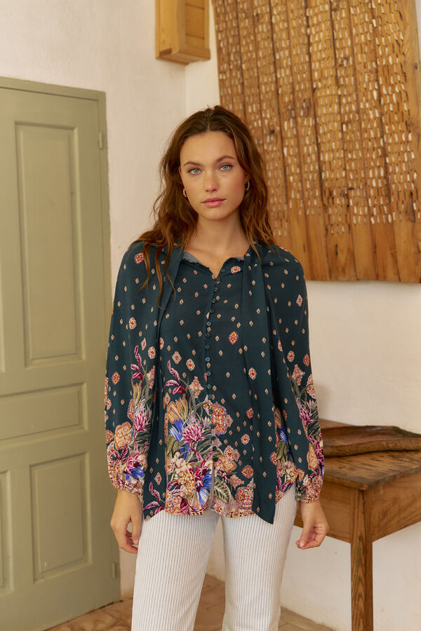 Jaase Blusa Imogen estampado Estella Azul