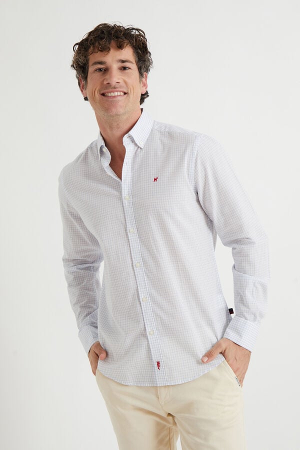 Williot Camisa xadrez de linho Azul