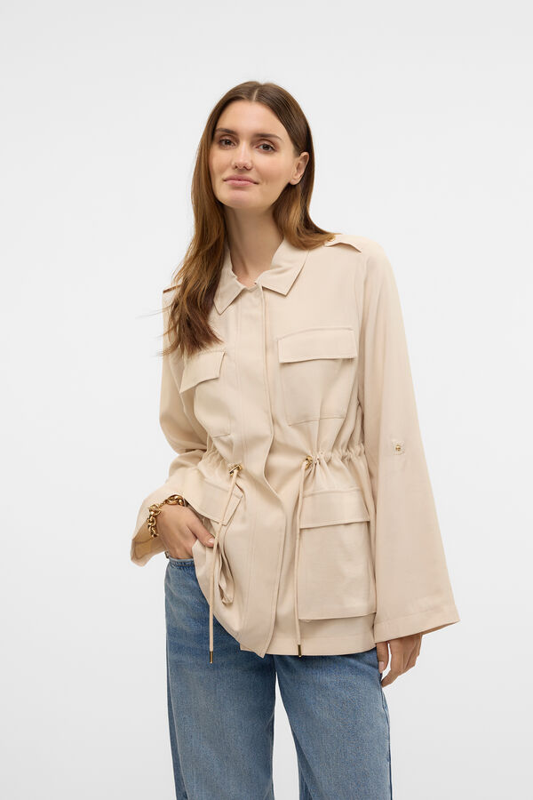 Vero Moda Chaqueta de manga larga con bolsillos frontales Gris