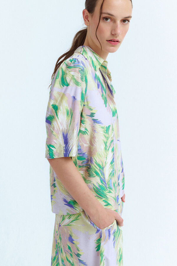 Vila Blusa manga 2/4 com viscose Roxo