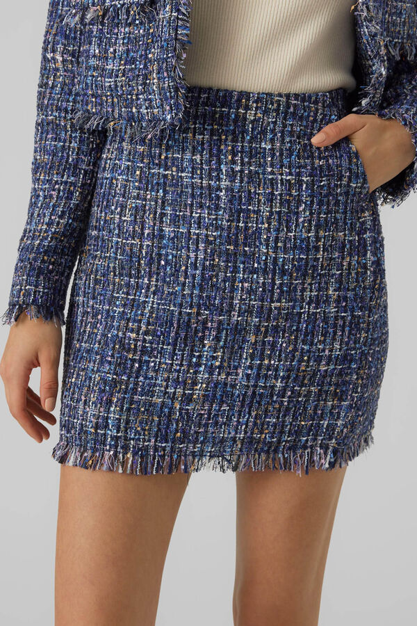 Cortefiel Falda tweed Chanel Azul marino