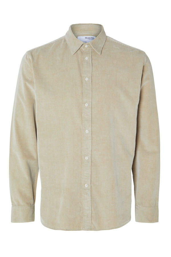 Selected Camisa de micropana slim fit elaborada con algod&oacute;n reciclado. Marr&oacute;n