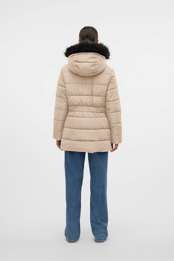 Vero Moda Abrigo midi acolchado Beige