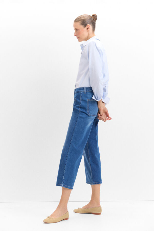 Cortefiel Pantalones Marine Bolsillos Azul