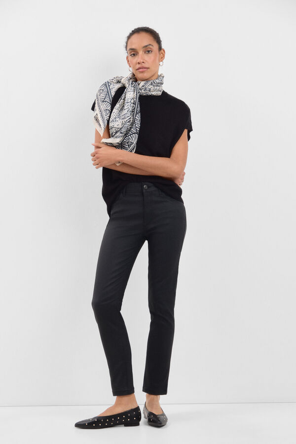 Cortefiel Pantalones Sensational Resinados Negro