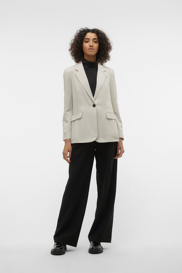 Vero Moda Blazer oversized manga comprida de mulher Cinzento