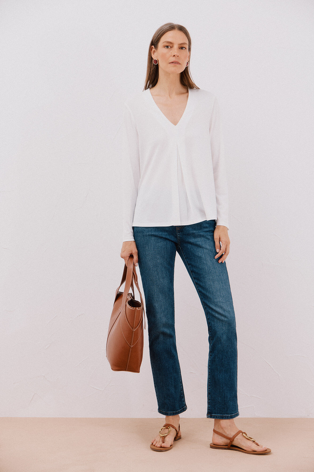 Cortefiel Top fluido pliegue