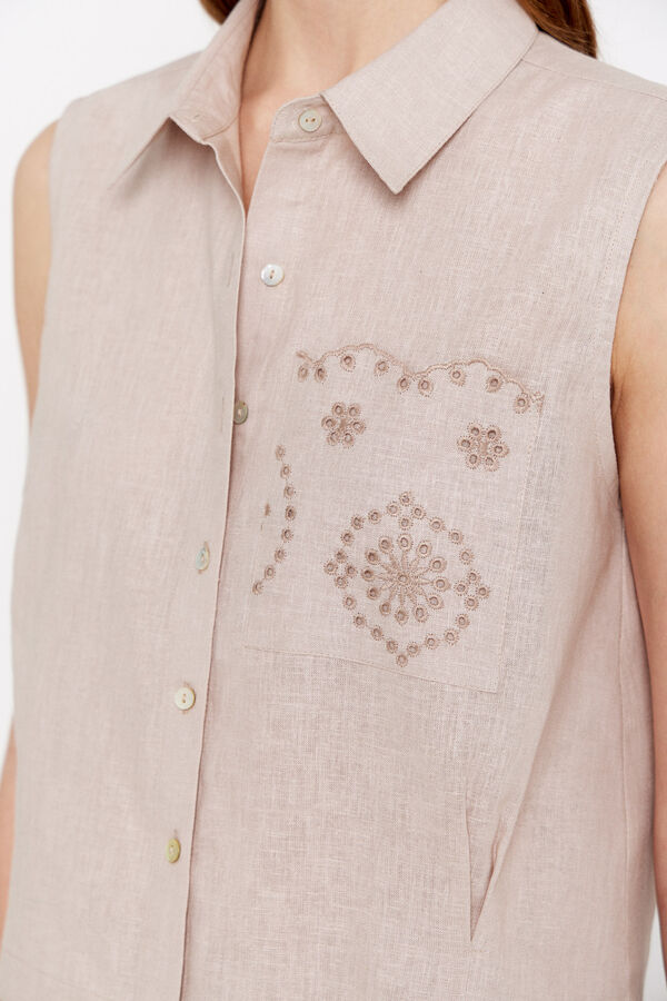 Cortefiel Blusa cuello camisero Arena