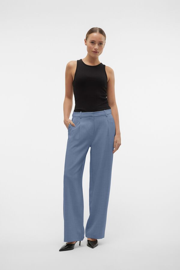 Vero Moda Cal&ccedil;a wide leg de vestir Azul