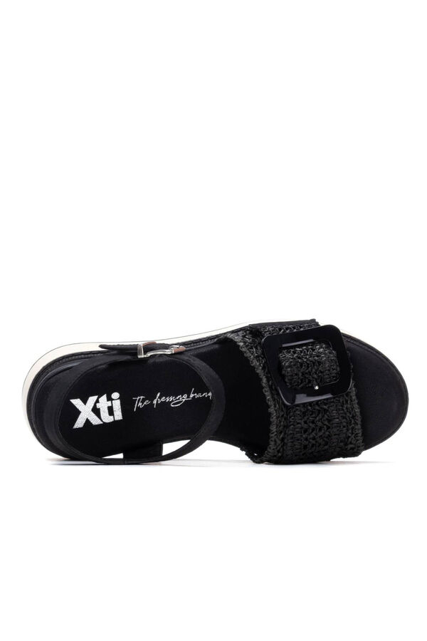 XTI Sandalia cu&ntilde;a pala ancha y pulsera Negro
