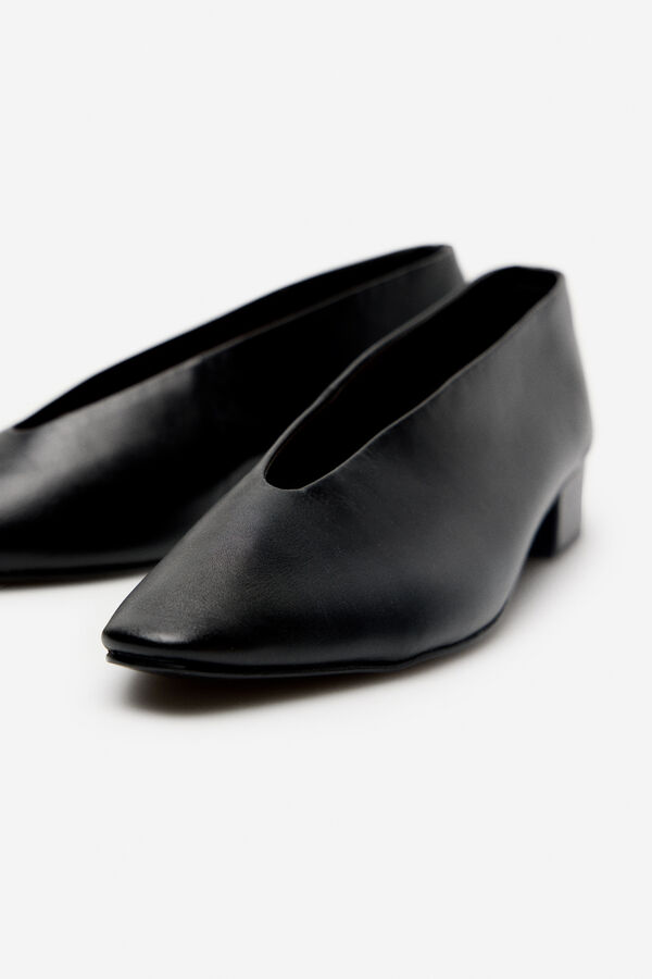 Cortefiel Bailarina piel tac&oacute;n Negro