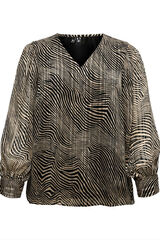 Vero Moda Curve Top de manga larga y cuello pico talla grande Negro