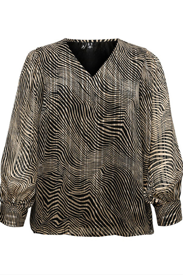 Vero Moda Curve Top de manga larga y cuello pico talla grande Negro