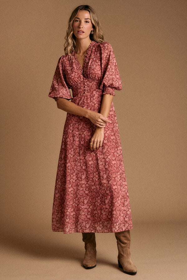 Pol&iacute;n Et Moi Vestido flores maquillaje Rosa