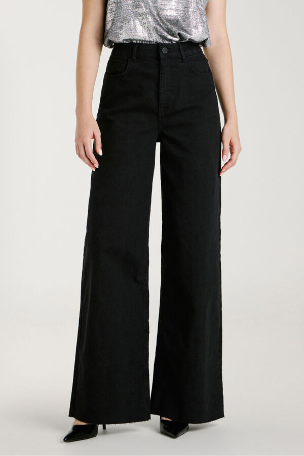 Vila Pantal&oacute;n vaquero ancho Negro