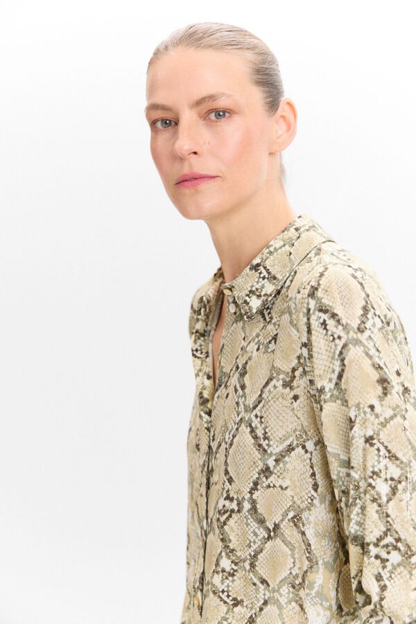 Cortefiel Blusa camisera serpiente Multicolor