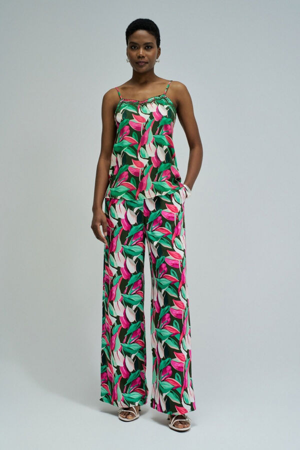 Salsa Jeans Pantal&oacute;n regular con estampado floral Rosa