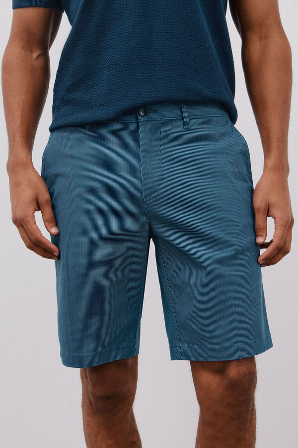 Cortefiel Bermuda chino estampada Azul oscuro