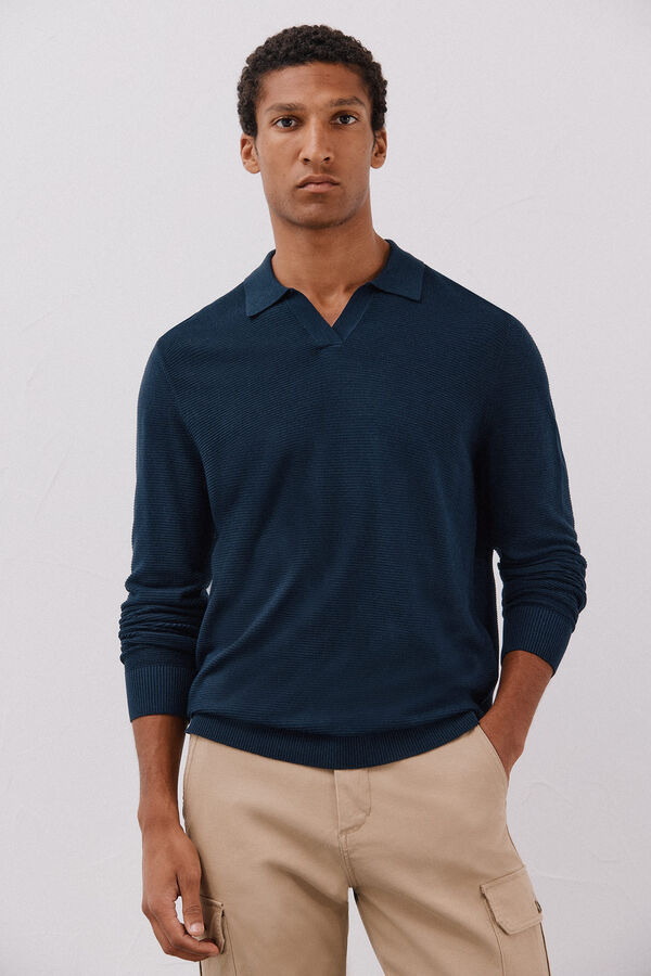 Cortefiel Jersey punto fino Azul marino