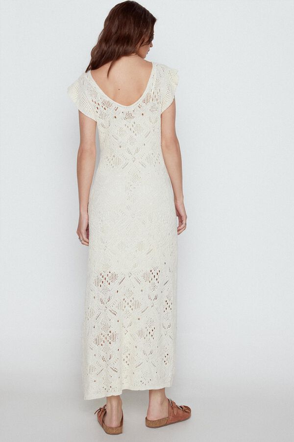 Slowlove Vestido crudo volantes Marfil