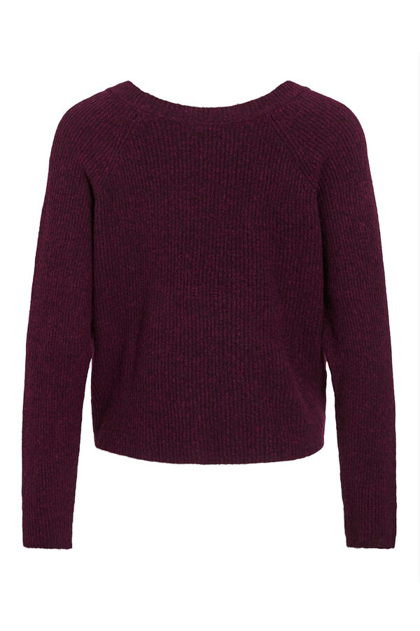 Vila Jersey de lana reversible Morado