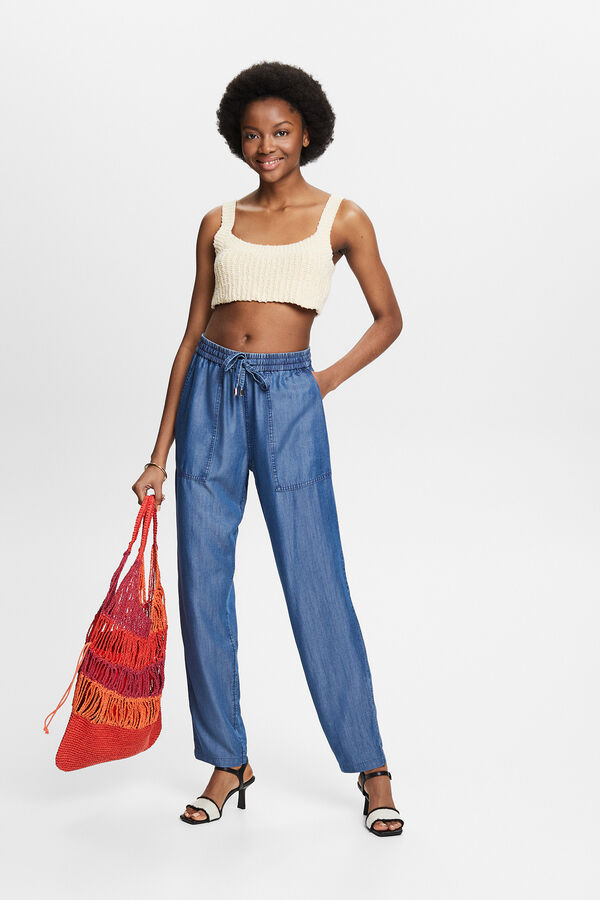 Esprit Pantal&oacute;n jogger Tencel Azul