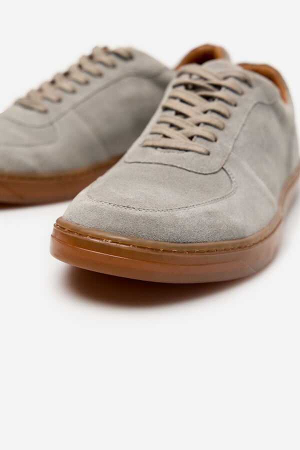 Cortefiel T&ecirc;nis de pele Cinzento