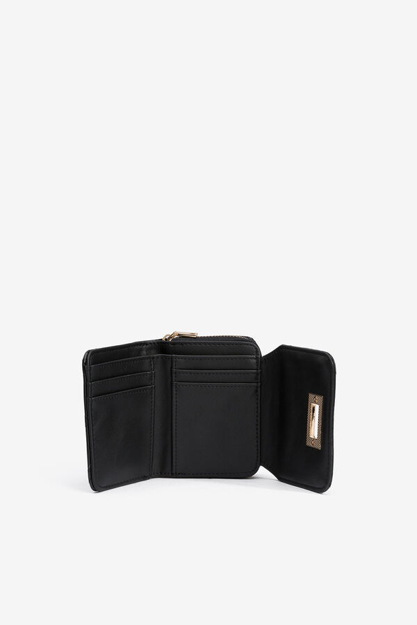 Vilanova Monedero acolchado con solapa Negro