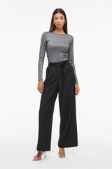 Vila Pantal&oacute;n ancho de vestir con cintur&oacute;n flor Negro