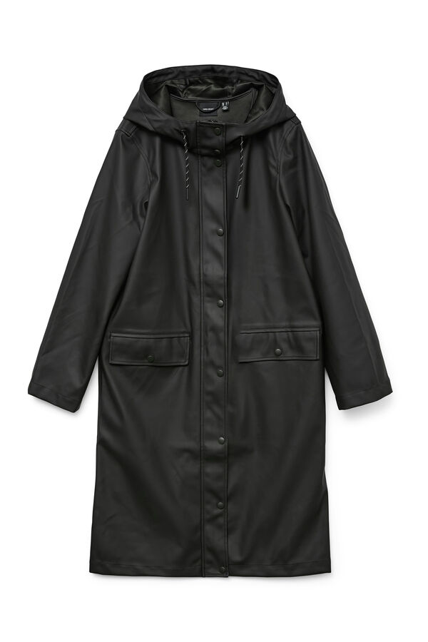 Vero Moda Imperme&aacute;vel midi com capuz Preto