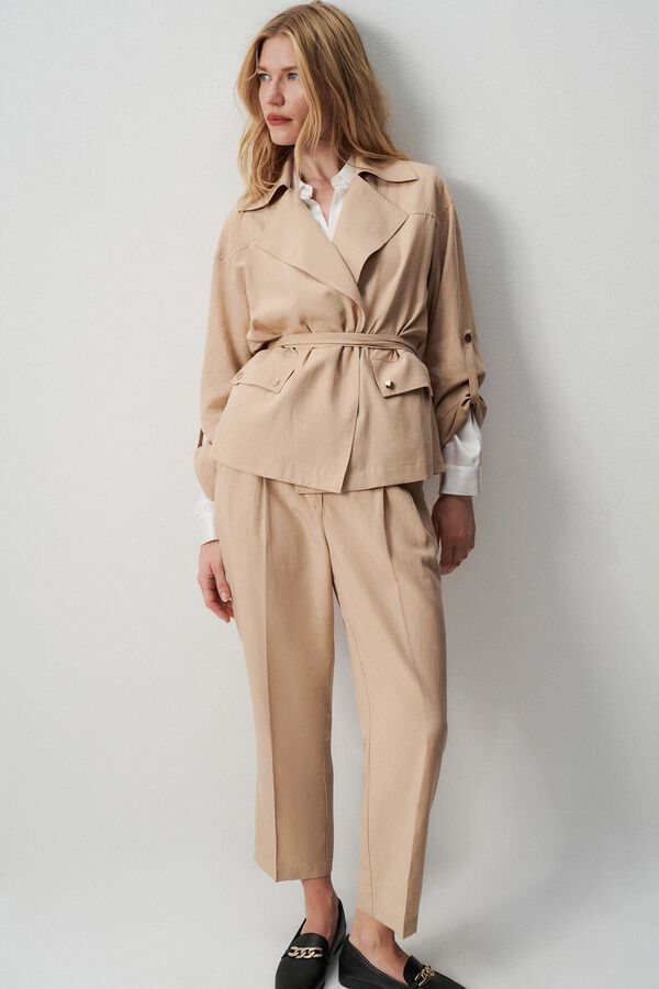 Caroll Casaco com linho Tostado