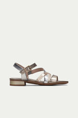 Hispanitas Sandalia plana tiras vinilo/piel LENA Gris