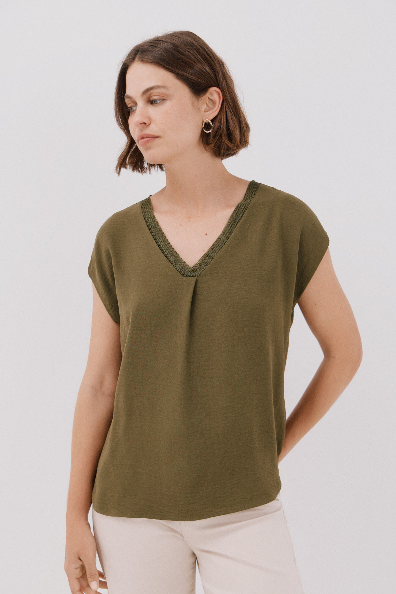 Cortefiel Blusa com detalhe canelado