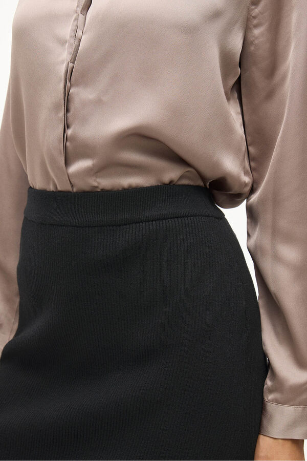 Vila Saia midi de malha malha Preto