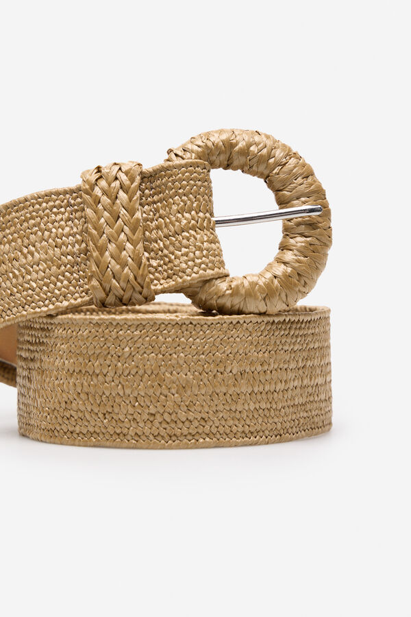 Cortefiel Cinto ráfia elástico Tostado